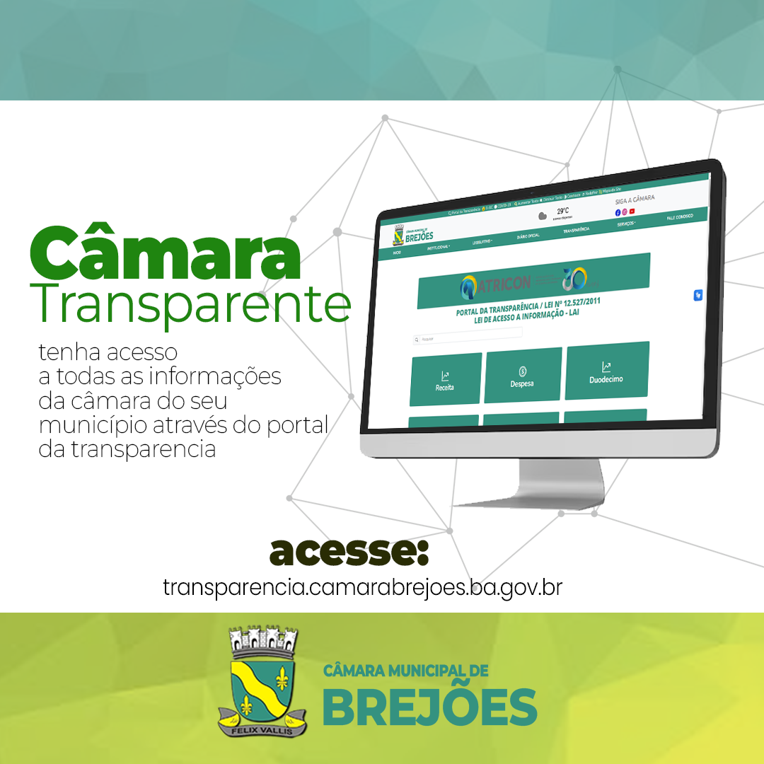 Novo portal da Câmara Municipal de Brejões - Ba
